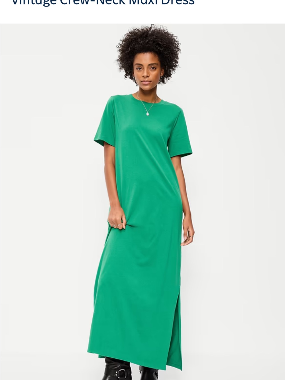 Old Navy Green Crew-Neck Maxi Dress